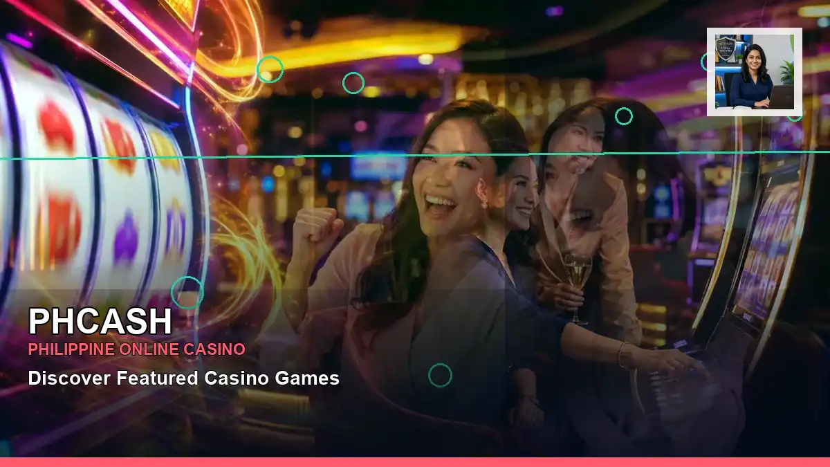 PHCASH mobile casino experience shown on a smartphone for Philippine players exploring games and account features